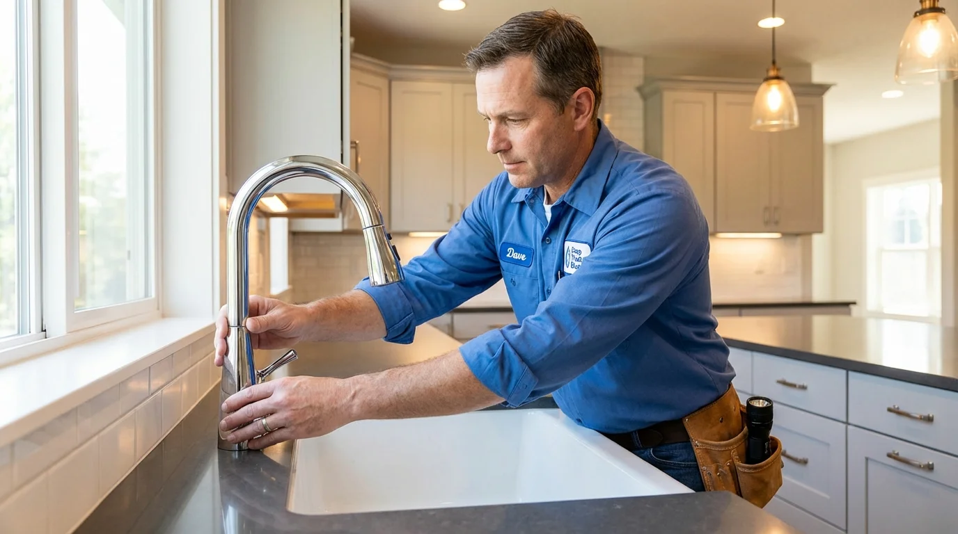 Kitchen faucet installation by Johns Plumbing LLC in Sunapee